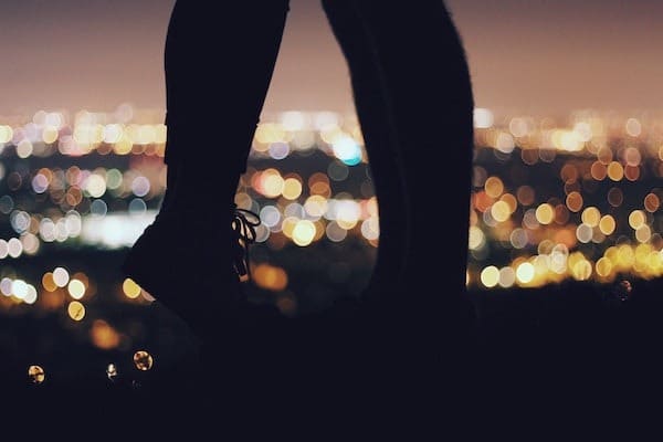 date with a nice overlooking city lights