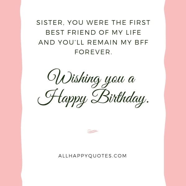 Birthday Wishes For Best Friend Like Sister