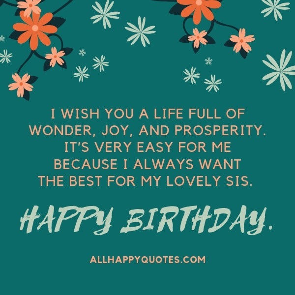 Birthday Wishes For Sister Poem
