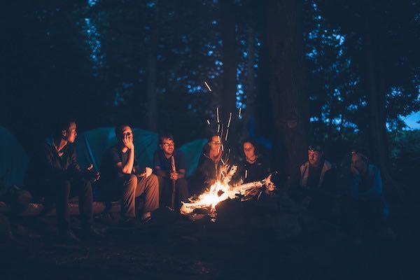go camping with friends in summer