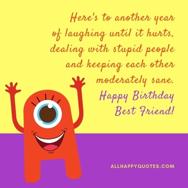 Happy Birthday Best Friend Funny Quotes