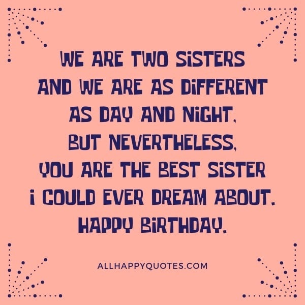 Happy Birthday Message For Younger Sister