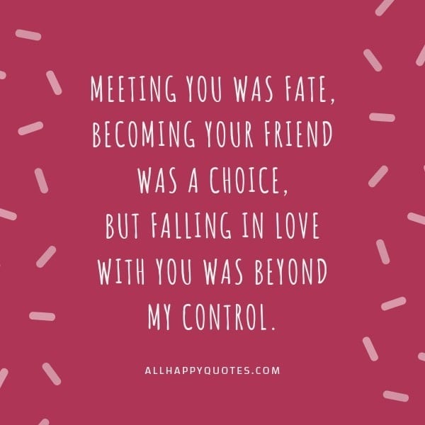 meeting you was fate