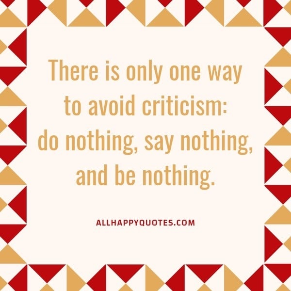one way to avoid criticism