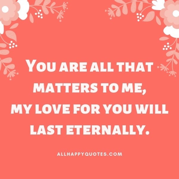 you are all that matters
